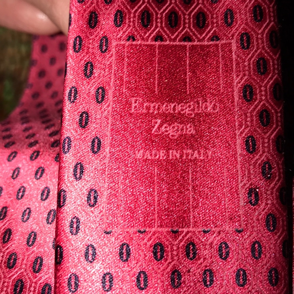 Beautiful Elegant Red Silk Ermenegildo Zegna Tie - image 5